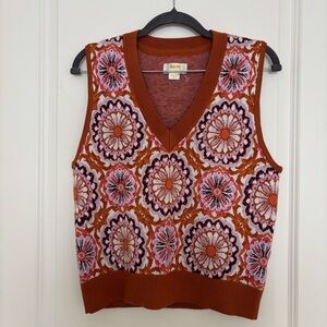 Maeve Floral Knit Sleeveless Sweater Vest